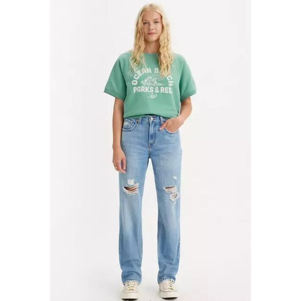 Levis Low Pro Straight Jeans Womens 29x31 Blue Mid Rise Relaxed A09640011 NEW